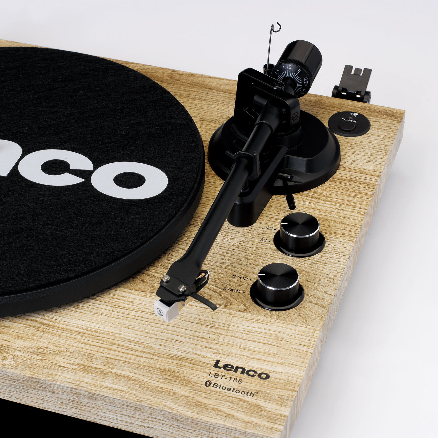 Lenco LBT-188PI - Plattenspieler mit Riemenantrieb, Bluetooth® und Anti-Skating, Holz