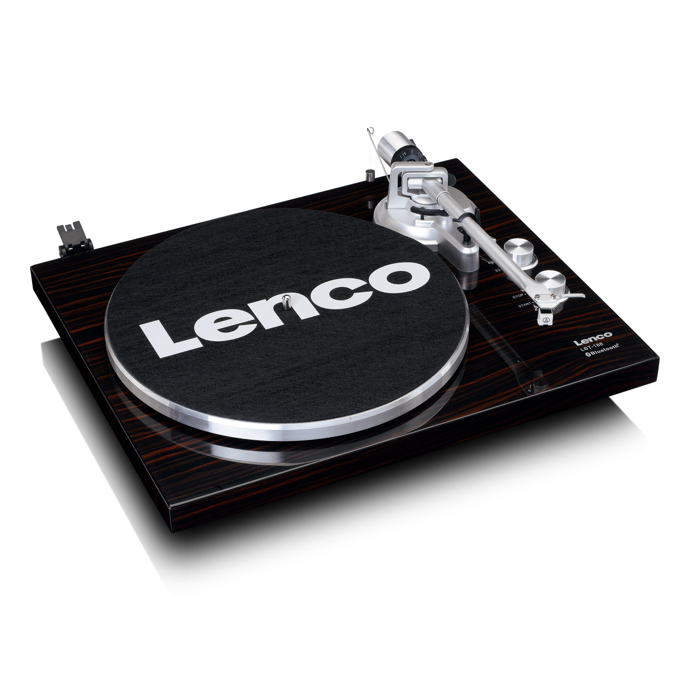 Lenco LBT-188WA - Plattenspieler mit Riemenantrieb, Bluetooth® und Anti-Skating, dunkelbraun