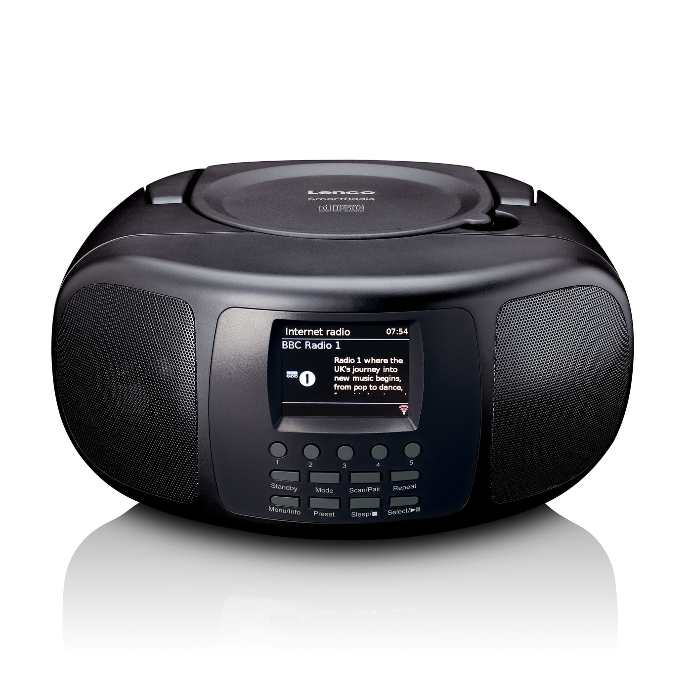 Lenco SCD-6000BK - Tragbares Internetradio mit DAB+/FM, Bluetooth®, CD-Player und großem LCD-Farbdisplay - Schwarz