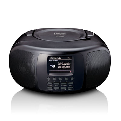 Lenco SCD-6000BK - Tragbares Internetradio mit DAB+/FM, Bluetooth®, CD-Player und großem LCD-Farbdisplay - Schwarz