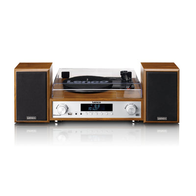 Lenco MC-160WD - HiFi Stereoanlage mit Plattenspieler, DAB+/FM-Radio und Bluetooth® - Holz