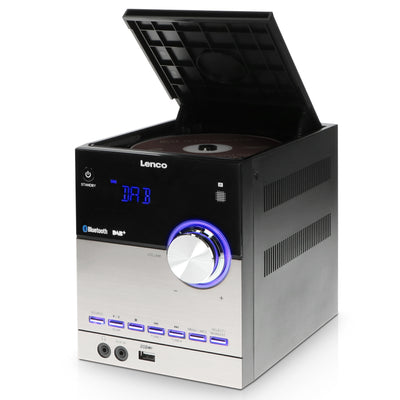Lenco MC-150 - Stereoanlage mit DAB+/FM Empfang - CD/MP3-Spieler - Bluetooth® - USB-Eingang - 2 x 10 Watt RMS - Schwarz