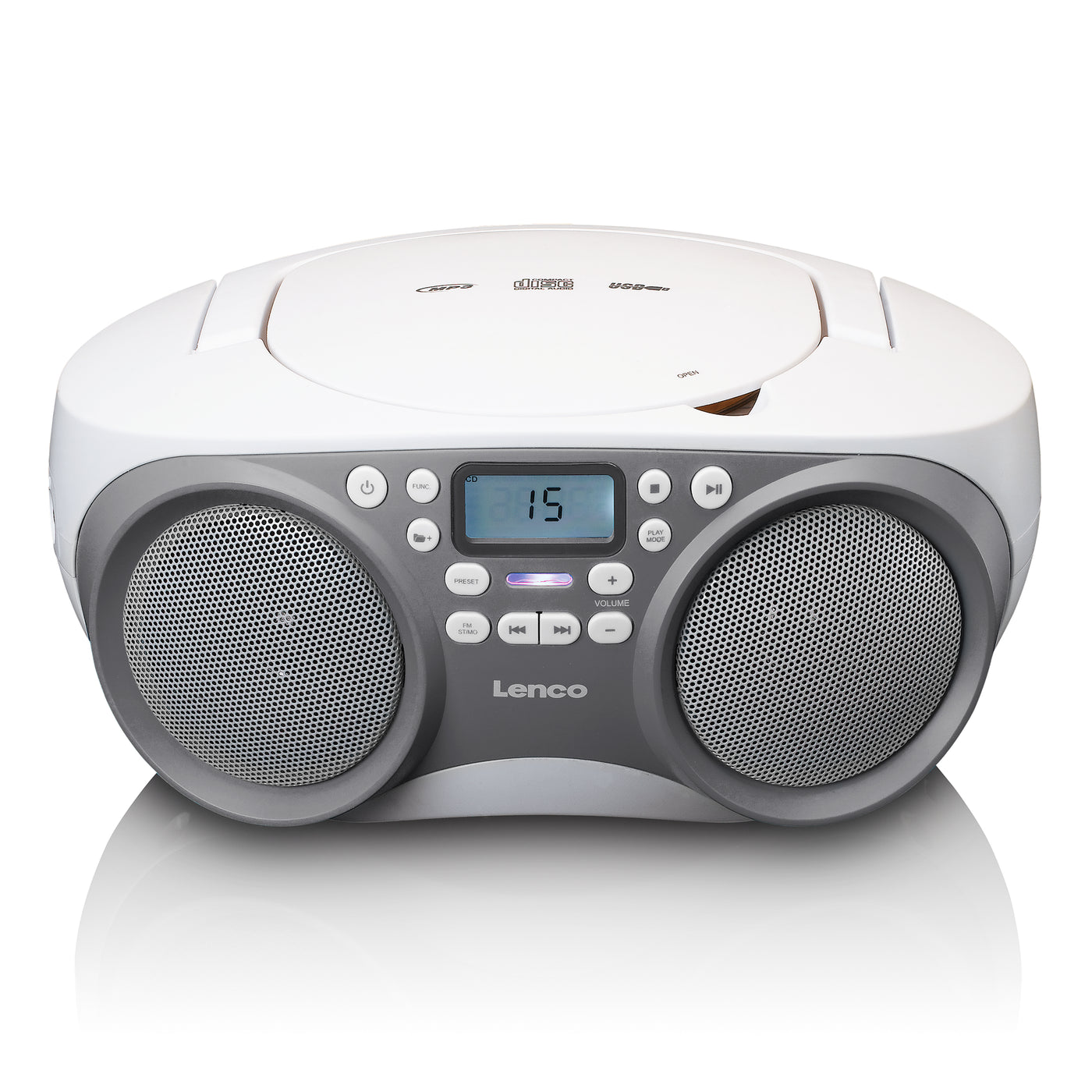 Lenco SCD-301GY - Tragbares FM-Radio CD/MP3/USB-Player - Grau