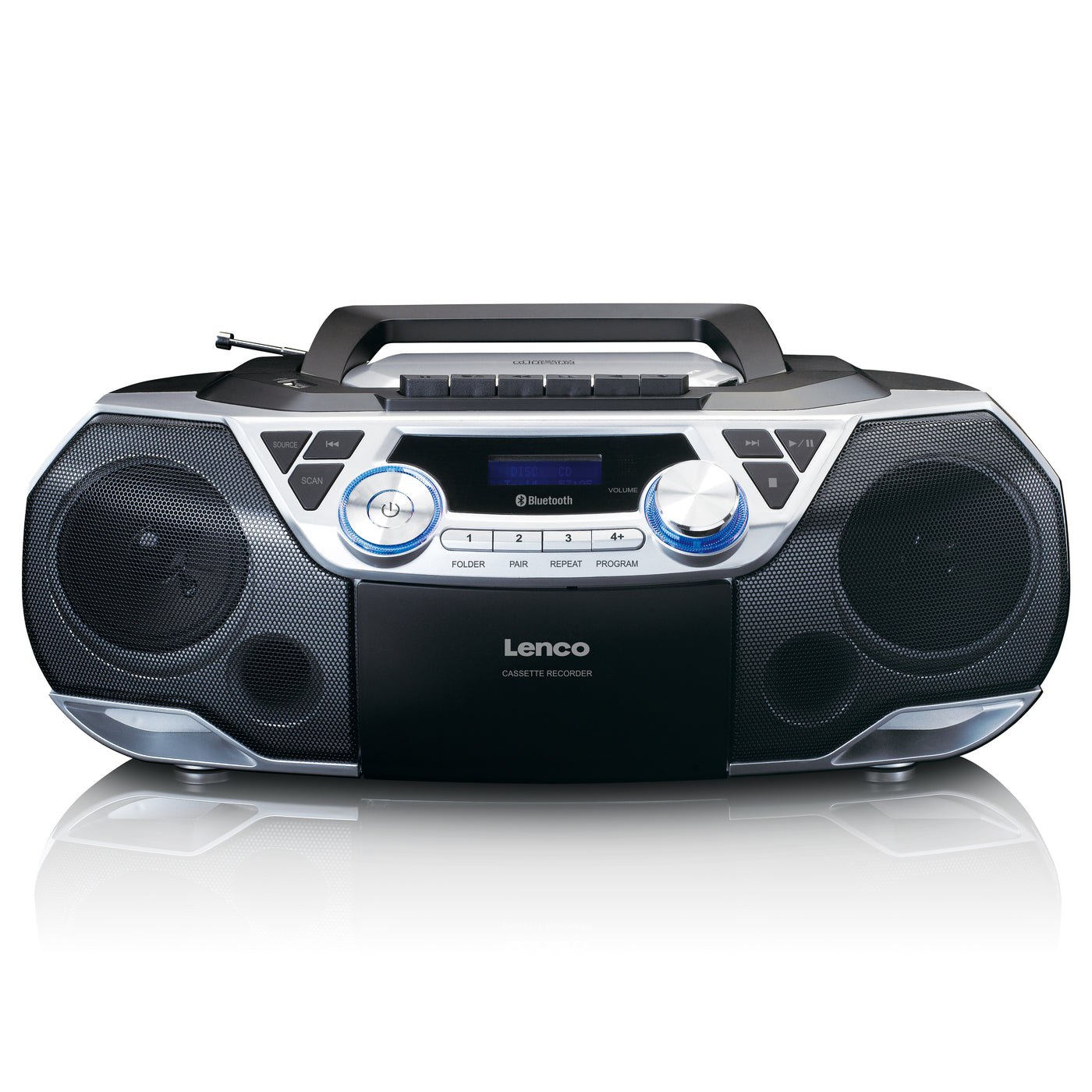 Lenco SCD-120SI - Tragbarer Radio-CD-Player mit Bluetooth® - Silber
