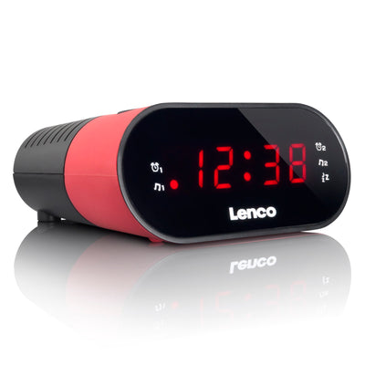 Lenco CR-07 Pink - FM-Radiowecker mit Sleeptimer und doppeltem Alarm - Pink