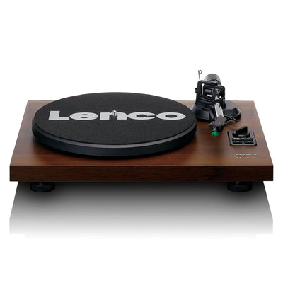 Lenco LS-600WA - Bluetooth® Plattenspieler mit zwei externen Lautsprechern und 2 x 30 Watt RMS - Walnuss