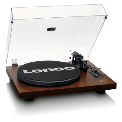 Lenco LS-600WA - Bluetooth® Plattenspieler mit zwei externen Lautsprechern und 2 x 30 Watt RMS - Walnuss