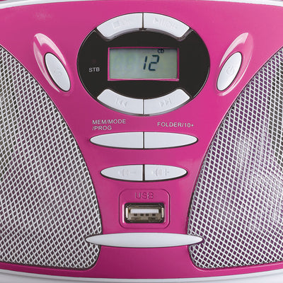 Lenco SCD-300PK - Tragbares Radio MP3 CD USB - Pink