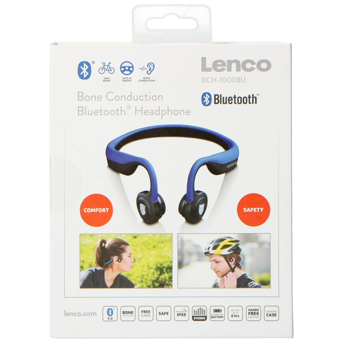 Lenco BCH-1000 - Bluetooth®-Kopfhörer mit Knochenleitung, blau