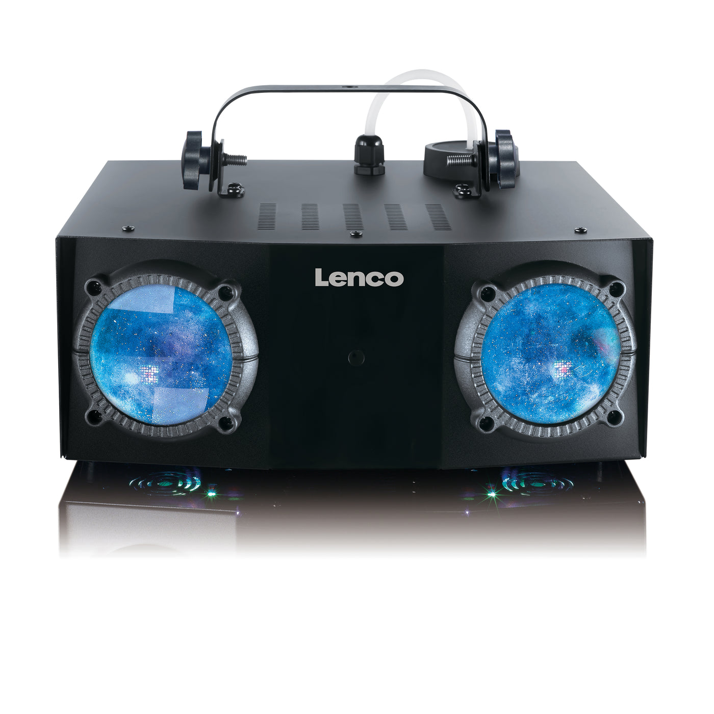 Lenco LFM-110BK - 2-in-1 Partymaschine mit Dual-Matrix-RG 8-Lichtern und Nebelmaschine