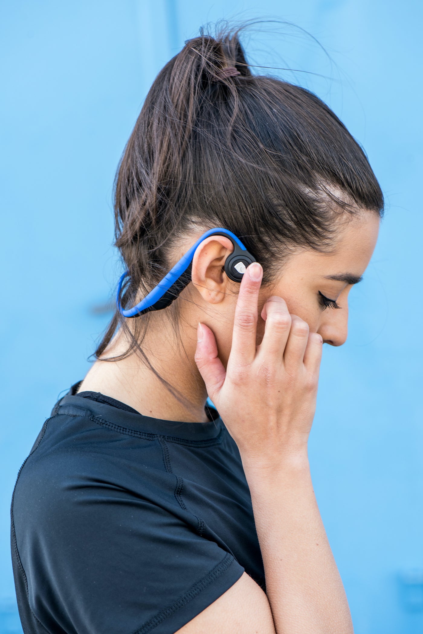 Lenco BCH-1000 - Bluetooth®-Kopfhörer mit Knochenleitung, blau