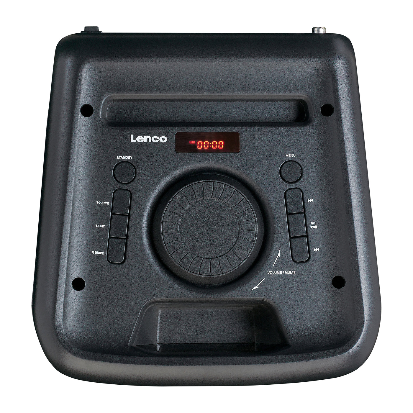 Lenco PA-200BK - PA-Anlage - 100 Watt RMS - Bluetooth® - Frontbeleuchtung - Fernbedienung