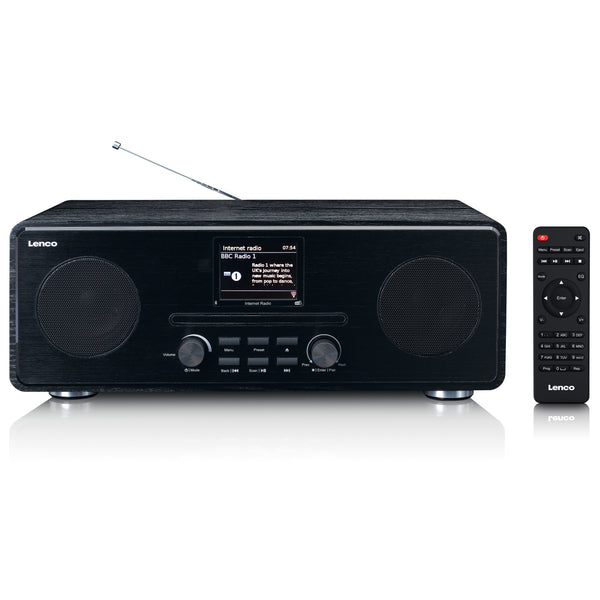 Lenco DIR-260BK - Internetradio mit DAB+ und FM-Radio, CD/MP3-Player, Bluetooth®, 2 x 10 Watt RMS, 2,8
