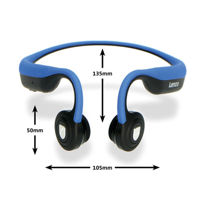 Lenco BCH-1000 - Bluetooth®-Kopfhörer mit Knochenleitung, blau